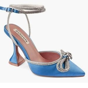 Blue Satin Women's Heels